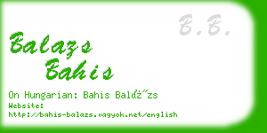 balazs bahis business card